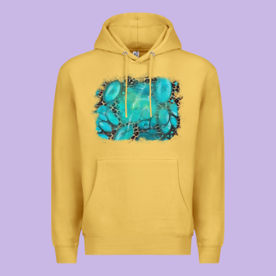 Turquoise Leopard Background Premium Hoodie Designed By Adodesignshop