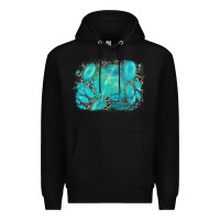Black turquoise leopard background Premium Hoodie - AdoDesignShop