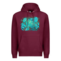 Burgundy turquoise leopard background Premium Hoodie - AdoDesignShop