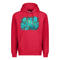 Cardinal turquoise leopard background Premium Hoodie - AdoDesignShop