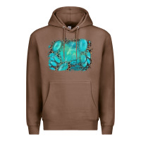 Chestnut turquoise leopard background Premium Hoodie - AdoDesignShop