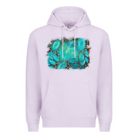 Lilac turquoise leopard background Premium Hoodie - AdoDesignShop