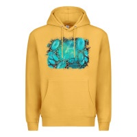 Mustard turquoise leopard background Premium Hoodie - AdoDesignShop