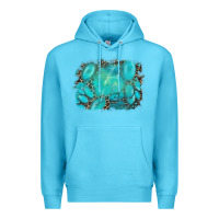 Ocean Blue turquoise leopard background Premium Hoodie - AdoDesignShop