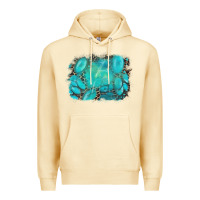 Pina Colada turquoise leopard background Premium Hoodie - AdoDesignShop