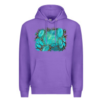 Purple turquoise leopard background Premium Hoodie - AdoDesignShop