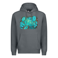 Rock turquoise leopard background Premium Hoodie - AdoDesignShop