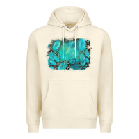 Sandshell turquoise leopard background Premium Hoodie - AdoDesignShop