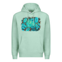 Seafoam turquoise leopard background Premium Hoodie - AdoDesignShop