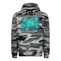 Slate Camo turquoise leopard background Premium Hoodie - AdoDesignShop