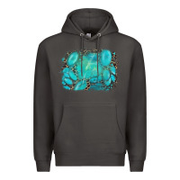 Smoke turquoise leopard background Premium Hoodie - AdoDesignShop