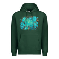 Sports Green turquoise leopard background Premium Hoodie - AdoDesignShop