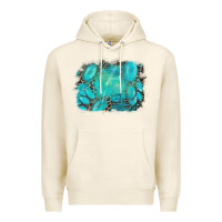 Tofu turquoise leopard background Premium Hoodie - AdoDesignShop