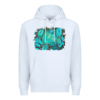 White turquoise leopard background Premium Hoodie - AdoDesignShop