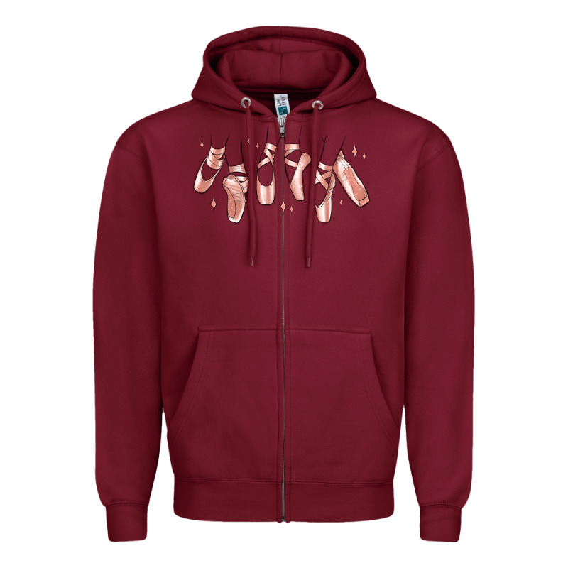 Ballerina Ballet Shoes Zipper Hoodie by MaliasSmallBusiness | Teevron