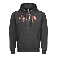 Charcoal Heather ballerina ballet shoes Zipper Hoodie - MaliasSmallBusiness