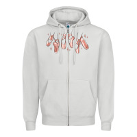 Dove Grey ballerina ballet shoes Zipper Hoodie - MaliasSmallBusiness