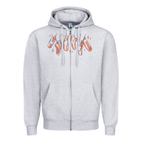 Heather Grey ballerina ballet shoes Zipper Hoodie - MaliasSmallBusiness