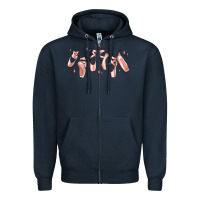 Navy ballerina ballet shoes Zipper Hoodie - MaliasSmallBusiness
