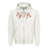 Oatmeal Heather ballerina ballet shoes Zipper Hoodie - MaliasSmallBusiness