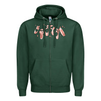 Sports Green ballerina ballet shoes Zipper Hoodie - MaliasSmallBusiness