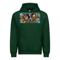 Forest Green western cow turquoise’s white flowers license plate template Urban Hoodie - BarkalooDesign