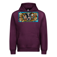 Mauve Wine western cow turquoise’s white flowers license plate template Urban Hoodie - BarkalooDesign