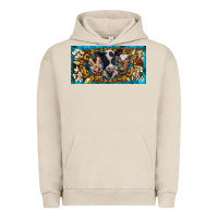 Pigment French Oak western cow turquoise’s white flowers license plate template Urban Hoodie - BarkalooDesign