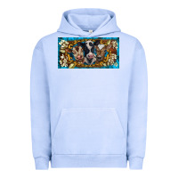 Pigment Grape Ice western cow turquoise’s white flowers license plate template Urban Hoodie - BarkalooDesign