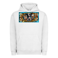 Pigment Lunar Rock western cow turquoise’s white flowers license plate template Urban Hoodie - BarkalooDesign