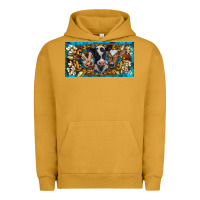 Pigment Peanut Butter western cow turquoise’s white flowers license plate template Urban Hoodie - BarkalooDesign