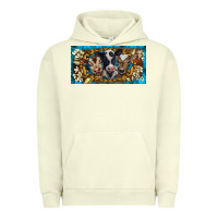 Pigment Pistachio western cow turquoise’s white flowers license plate template Urban Hoodie - BarkalooDesign