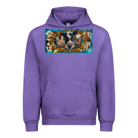 Tulip western cow turquoise’s white flowers license plate template Urban Hoodie - BarkalooDesign