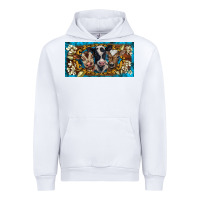 White western cow turquoise’s white flowers license plate template Urban Hoodie - BarkalooDesign