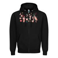 Black christmas ballerina shoes Zipper Hoodie - MaliasSmallBusiness