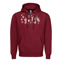 Burgundy christmas ballerina shoes Zipper Hoodie - MaliasSmallBusiness