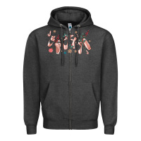 Charcoal Heather christmas ballerina shoes Zipper Hoodie - MaliasSmallBusiness