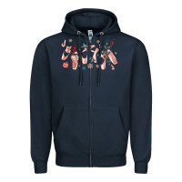 Navy christmas ballerina shoes Zipper Hoodie - MaliasSmallBusiness