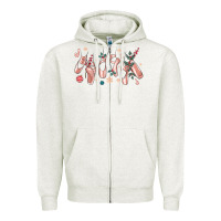 Oatmeal Heather christmas ballerina shoes Zipper Hoodie - MaliasSmallBusiness
