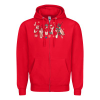 Red christmas ballerina shoes Zipper Hoodie - MaliasSmallBusiness
