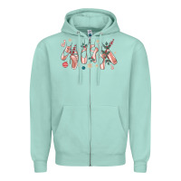 Seafoam christmas ballerina shoes Zipper Hoodie - MaliasSmallBusiness