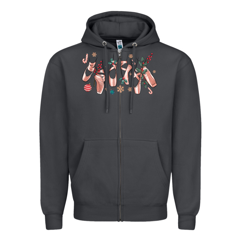 Christmas Ballerina Shoes Zipper Hoodie by MaliasSmallBusiness | Teevron