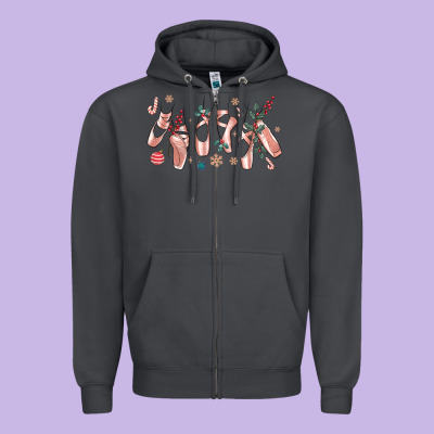 Zipper Hoodie christmas ballerina shoes