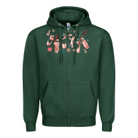 Sports Green christmas ballerina shoes Zipper Hoodie - MaliasSmallBusiness