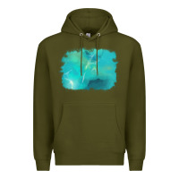 Army Green turquoise background Premium Hoodie - AdoDesignShop