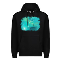 Black turquoise background Premium Hoodie - AdoDesignShop