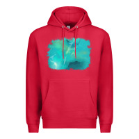 Cardinal turquoise background Premium Hoodie - AdoDesignShop