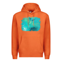 Carrot turquoise background Premium Hoodie - AdoDesignShop