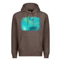 Coffee turquoise background Premium Hoodie - AdoDesignShop
