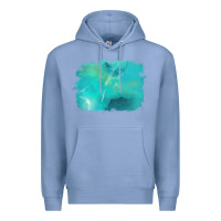 Colony Blue turquoise background Premium Hoodie - AdoDesignShop